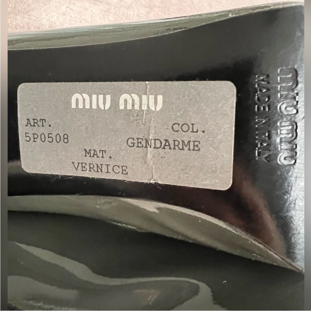 Rare! Vintage Miu Miu Prada Vernice Heels - color Gendarme (grey) - size 37 - Picture 5 of 9